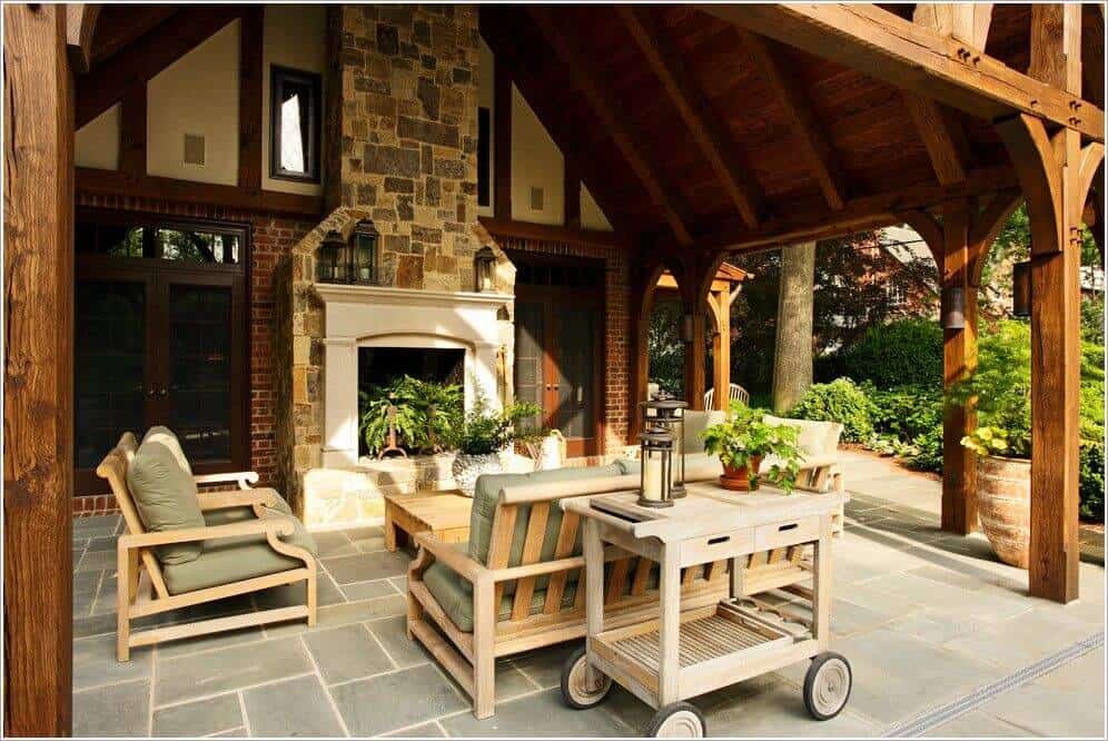 Brick Footed, Wooden Cover patio