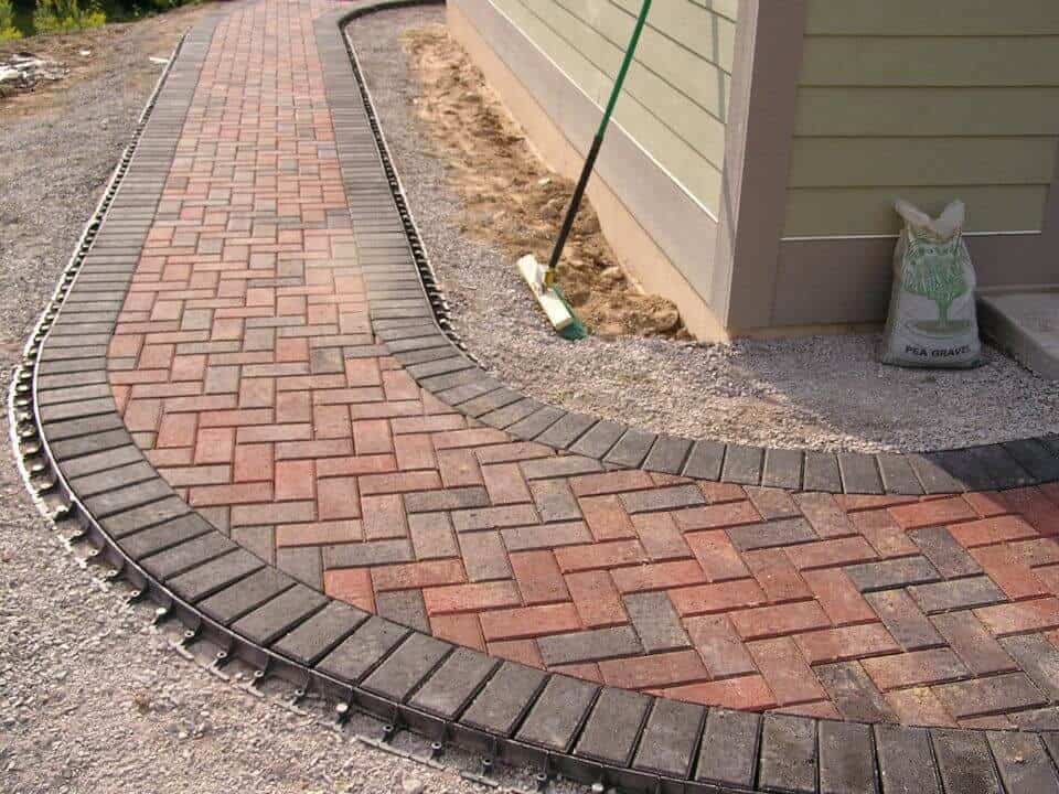 Brick edging gravel patios ideas