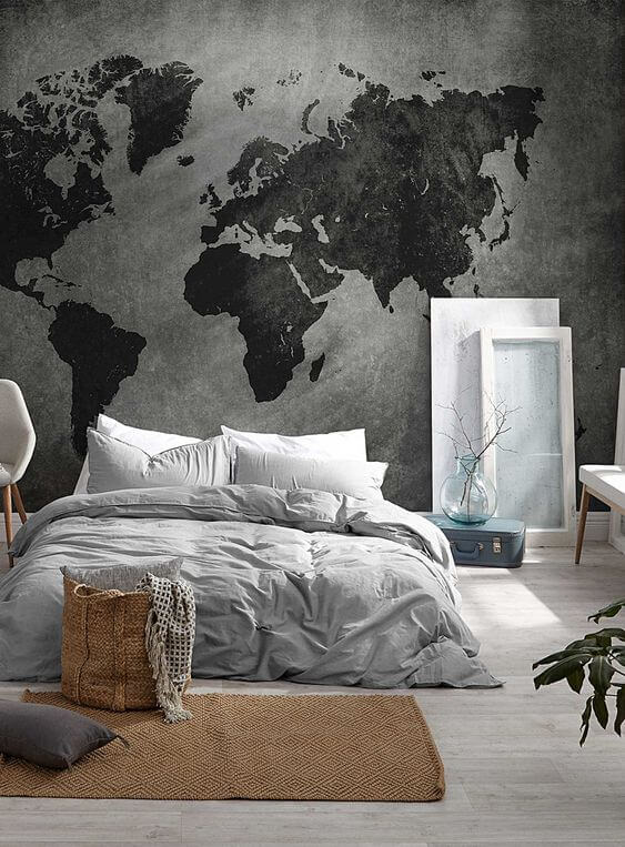 Grey Border Paper bedroom