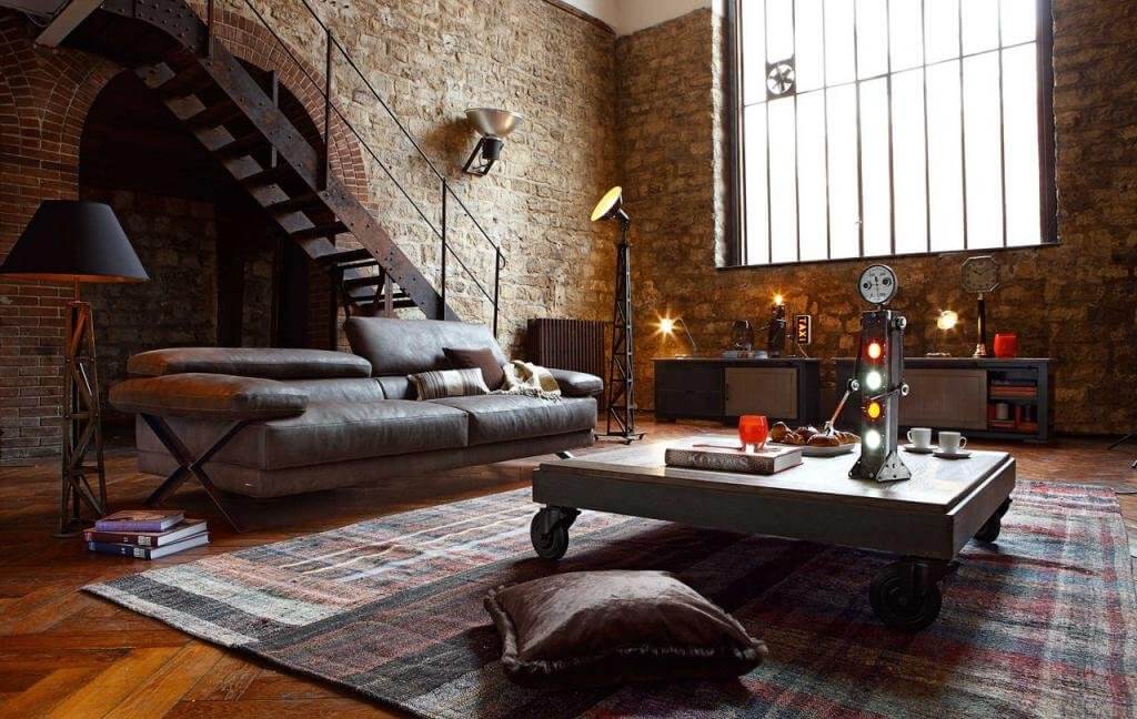 Industrial Walls living room ideas