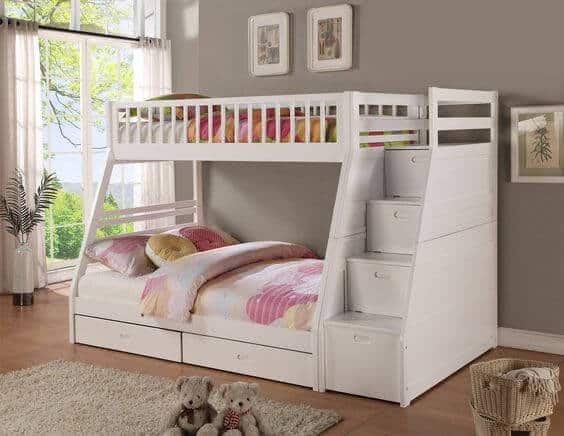 Kids Bed with Drawers in the staircase
