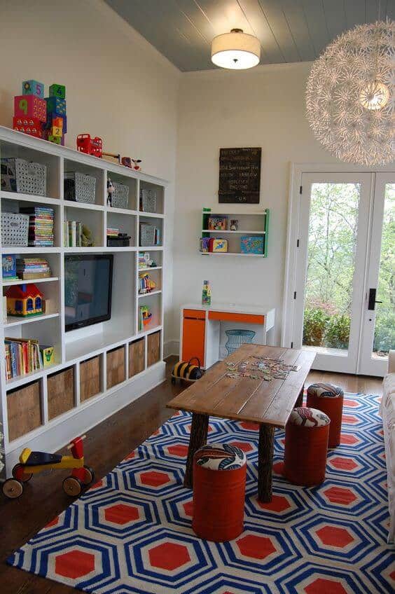 Kids Room Organization Tv unit shelves