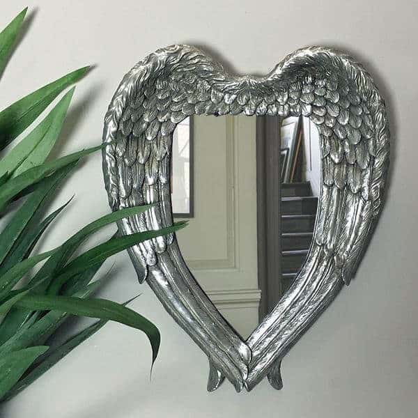 Silver Angel Wing Mirrors For Bathroom