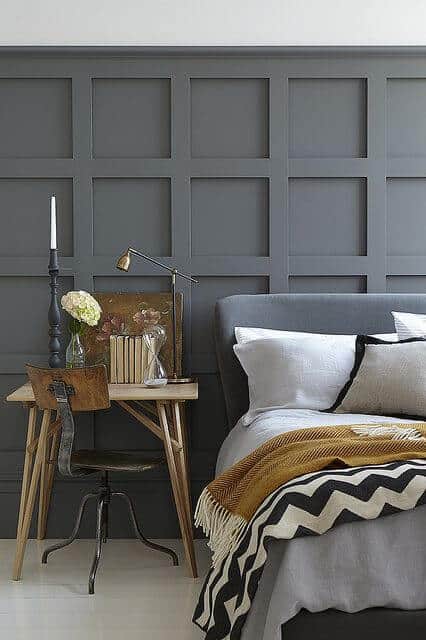 Squares grey wall pattern for bedroom