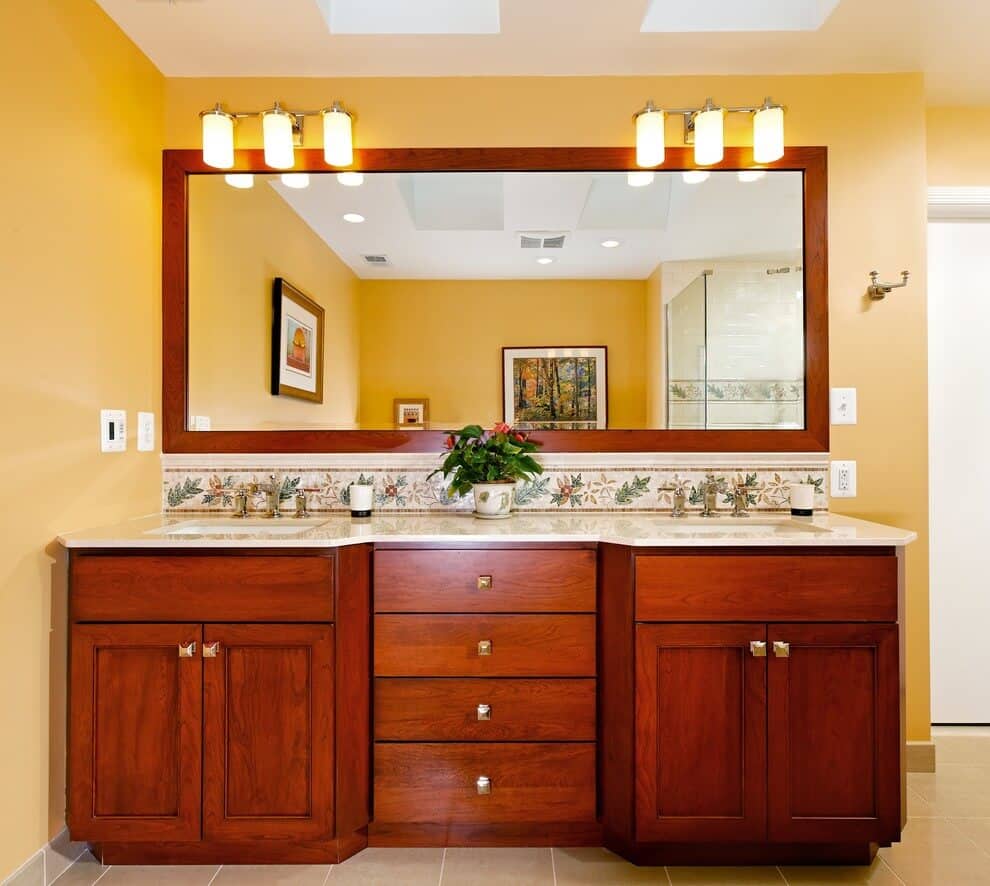 Wooden Large Mirrors for Bathroom