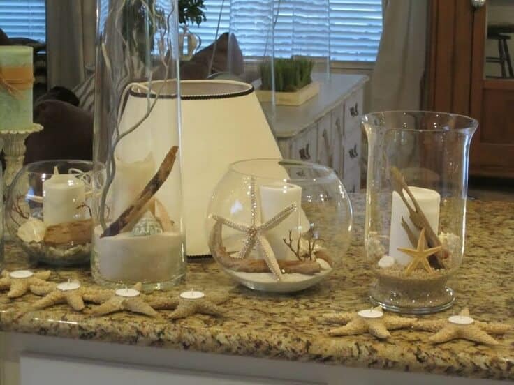 Glass Vases with sand ideas