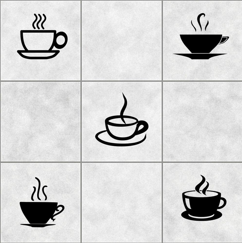 Images of coffee cups sticker idea for kitchen