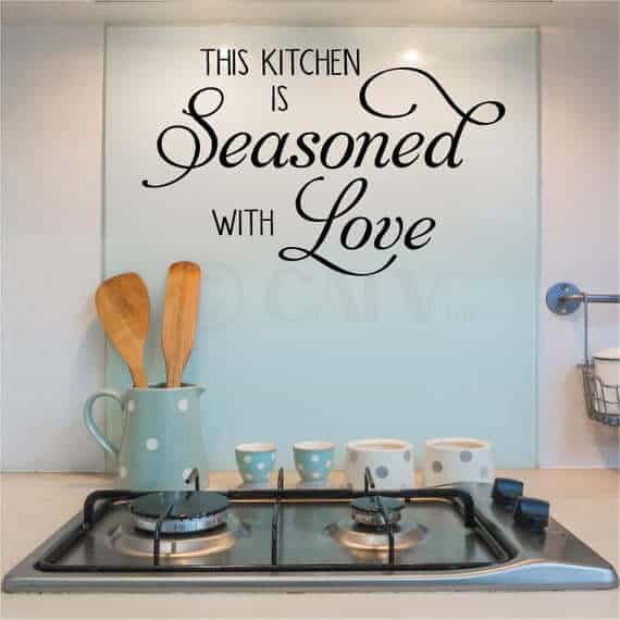 kitchen is seasoned with love sticker idea