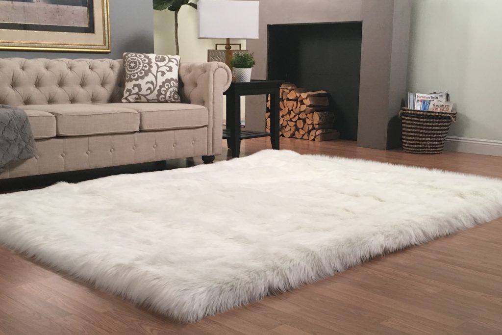 fuzzy rug living room